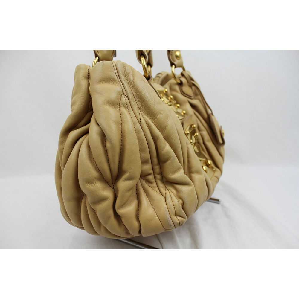 Miu Miu Camel Leather Handbag Yellow Tan - Picture 3 of 7